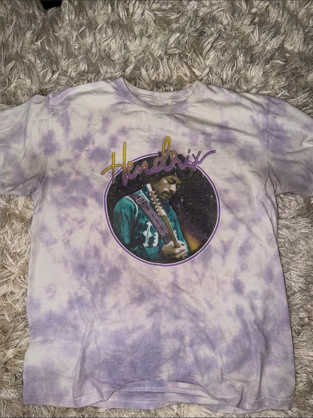 Purple Tie-Dye Hendrix Graphic Short Sleeve Tee